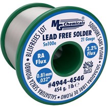 MG Chemicals SAC305 963 틴 07 구리 3 실버 비납 납땜 RA 플럭스 101mm 000003인치 직경