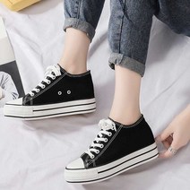 굽높은 캔버스화 여자 중학생 고등학생 편한 운동화