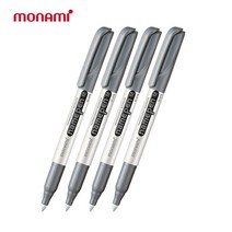 모나미 네임펜 M 실버 은색 굵은글씨 낱개, 4개, 단일옵션
