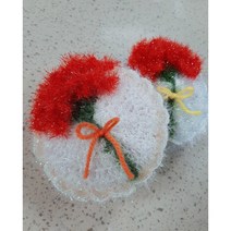 핸드메이드수세미 카네이션 손뜨개수세미 호빵수세미 개업선물, 랜덤