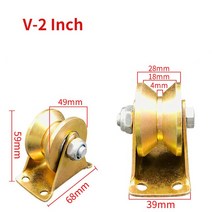 플레이트폴리1.2-4 인치 직경 30mm 슬라이딩 게이트 롤러 그루브 V 롤러/풀리/휠 C45 스틸. 1pcs, 07 V-2 Inch