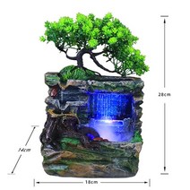 실내 탁상 분수 가습기 홈 오피스 장식 Rockery 물 폭포 식물 데스크탑 분무, 220V EU Plug, [01] 126 With Spray