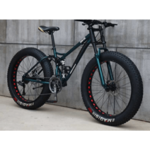 광폭타이어 MTB 하드테일 바퀴큰자전거 팻바이크, 7단화이트스포크 휠24인치