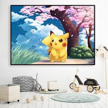 DIY 보석십자수 캔버스형 잃어버린바다 십자수 다이아몬드 아플리케, [피카츄] 40*55cm