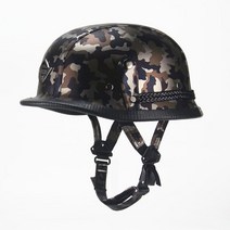 독일 2 차 세계 대전 스타일 오픈 페이스 하프 가죽 헬멧 모토 빈티지 오토바이 위장, 01 Camouflage black