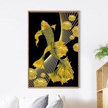 푸아이 3D 보석십자수 행운의 황금 잉어+행운십자수(30x30) 사칭업체주의 판매자 푸아이 꼭 확인후 주문 PRW239, 60x103cm