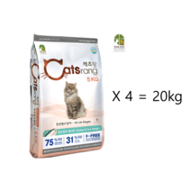 캐츠랑 전연령 20kg (5kg X 4개) 전연령 올라이프 고양이 건식사료 닭고기 + 참치 길냥이사료 길고양이 캐츠랑 대용량사료, 5kg, 4개, 상세페이지 참조