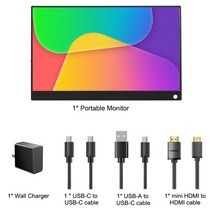 휴대용모니터 17인치 4k 15인치 oled 10인치 32인치 터치모니터 15 6 듀얼, 홀더 케이스 없음, au 플러그