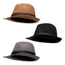 팸드님 스웨이드 크랙 중절모 남녀공용 중년 페도라 (M/XL)