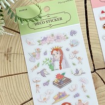 투명 데코 스티커 - 빨강머리 앤 플라워, 단품