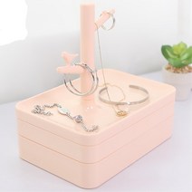 화장대 감성템 악세사리 트레이 쥬얼리 보석함 진열장, 핑크