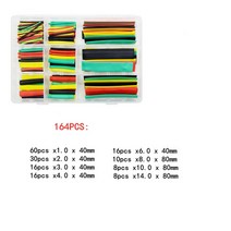 폴리올레핀 수축 모듬 열 수축 튜브 와이어 케이블 절연 슬리브 튜브 수공구 세트 164 개/세트, 02 Boxed