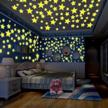 PGM*^몰야광별스티커 포인트벽지 키재기 나무 거실 천정 시트지 인테리어 아이방 벽시 형광 별스티커 스티커^^췤pgm, ^^옵션*^알파벳