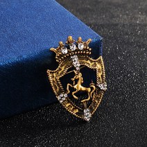한국 복고 방패 말 휘장 브로치 개성 조남 양복 왕관 브로치 사회자 작은 단추 액세서리