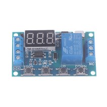 1PC 6-30V 릴레이 모듈 스위치 트리거 시간 지연 회로 타이머 사이클 조절 스위치 검정색 파란색 릴레이 모, 02 BL