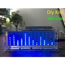 방송 음향 오디오 출력 증폭기 스피커새 버전 레벨 표시기 led 음악 스펙트럼 분석기 mp3 pc 표시기 모듈 diy 키트 케이스 포함