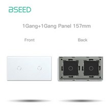 BSEED 157mm 화이트 블랙 펄 크리스탈 전용 유리 패널 터치 스위치 플러스 와이파이 커튼 기능 모듈 부품, 04 2Gang White