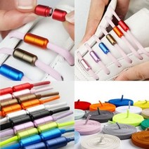 등산화끈 운동화끈 고정 클립 매듭없는 마그네틱 고무 정리 줄 신발끈 실리콘, 핑크