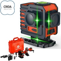 레이저레벨기 TIBAN 3D 360도 하드케이스 그린 8라인 12라인 CHOA SOLUTION, 그린8라인