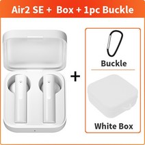 샤오미 에어2 SE 글로벌 버전 블루투스 이어폰 미 트루 무선 헤드셋 터치 컨트롤 폰 액티브 노이즈 캔슬, 02 White case cable