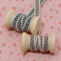 패브릭샵 면테이프 잎사귀무뉘 10mm 2컬러, 블랙