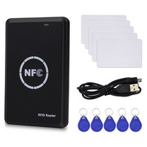 RFID NFC 복사기 복사기 125kHz 키 FOB 스마트 카드 리더기 13.56MHz 암호화 된 프로그래머 USB UID T5577 EM4305, 하나, 검은 색