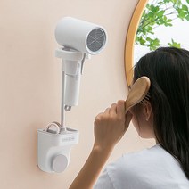 TRND 드라이기 샤워기 거치대 홀더 무타공 부착식 드라이기홀더 핸드프리홀더, 1개