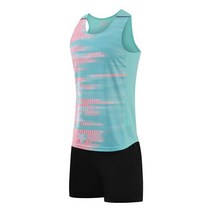 마라톤 복 옷 복장 러닝 팬츠 스포츠 퀵 드라이 슬림 핏 트랙 및 필드 운동 프린트, 핑크 그린, 4xl