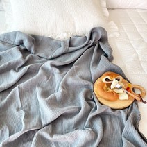 부드러운 모달+순면 혼방 사계절 홑이불 블랭킷 무릎 담요 거즈 아기 이불, 딥 차콜