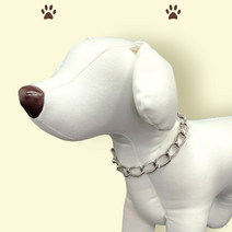 반려동물 목걸이 강아지 고양이 목걸이 실버 라운드 체인 목걸이, 실버(라지)