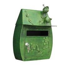 ST SHOP 벽걸이형 철제 우편함 레트로 우편함, 녹색
