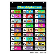 Headif 교실 또는 가정용 표준 포켓 차트 튼튼한 걸이용 10 포켓 차트 문장 스트립 교실 용품용 - 블루, Black Chart