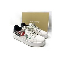 Michael Kors Poppy Lace Up Heavy Canvas Cream 우먼즈 Sneakers 49SOPOFS1D