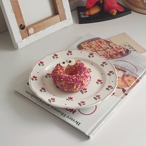 꽃무늬 그릇 엔틱 튤립 플라워 디저트 접시