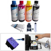 캐논 삼성 HP LG프린터 사용 리필잉크셋트 (잉크4색400ML+주사기4개+잉크석션기) 잉크충전으로 유지비용 절감, DJ2645 3635용(잉크4색+주사기4개+석션기), 1개