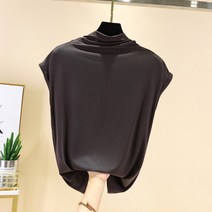 여성 모달 목폴라 반팔 티셔츠 터틀넥 이너 티 목티 빅사이즈XXL까지 9가지컬러