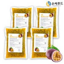 손씨푸드 패션후르츠 퓨레 냉동 백향과, 1kg, 4개
