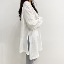 드린 / 오버핏 레이어드 옆트임 롱 티셔츠 3color