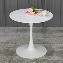 플로윙 2~3인용 원형테이블 800파이, 색상:FW800  화이트+블랙