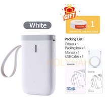 라벨프린터 블루투스라벨기 산업용라벨프린터 D11 무선 라벨 프린터 휴대용 포켓 블루투스 열전 사 홈 오피, 01 White Printer
