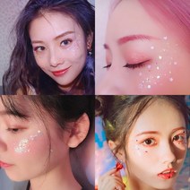 트루픽 [듀오풀 정품] 페이스 메이크업 글리터 파츠 12개입 반짝이 네일아트 크리스마스 파티 연말파티 신년회 송년회 홈파티 워터밤, 글리터 파츠 시즌1, 7_디자인A+글루 5g 세트