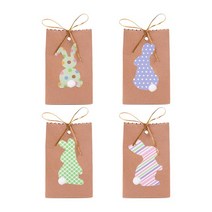 8개 부활절 토끼 선물 가방 크래프트 종이 치료 파티 호의 쿠키 사탕 포장 장식, 01 candy bag_01 17x7x3.5cm