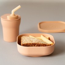 스낵볼+빨대컵 세트, 바닐라+핑크, 바닐라+핑크