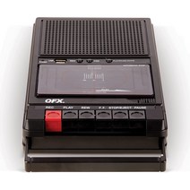 QFX RETRO-39 휴대용 슈박스 테이프 레코더 아날로그 카세트 테이프 데크, 원컬러, 기본