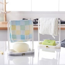 유니즈 주방 싱크대 행주 수세미 거치대 받침대 홀더, 1개, 행주&수세미 거치대-베이지