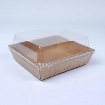 크라프트 정사각 샌드위치 케이스(뚜껑포함) / 포장케이스, 5개