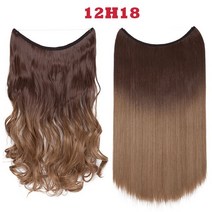 붙임머리 앞머리가발 HAIRRO-20 인치 웨이브 헤어 익스텐션 옴브레 블론드 블랙 합성 자연 숨겨진 비밀 가, 01 Wavy-20inch, 17 12H18