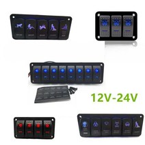 자동차 캠핑카 요트 스위치 패널 USB 컨트롤박스 트럭 개조 튜닝, NEW 4개 스위치 패널 블루라이트