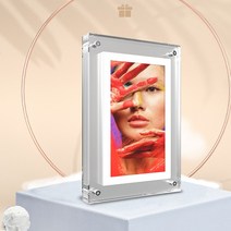 Porta Retrato 아크릴 디지털 포토 프레임 수직 디스플레이 IPS 화면 1G 메모리 스피커 C타입 컷 사랑, 4.WHITE - AU 플러그, 미국 플러그