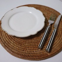 에브리데이쇼핑라탄 바구니 라탄 티폿 매트 소 (브라운) 라탄식탁매트 오발매트 왕골매트 라탄매트 매트+dpqmflepdl, 상품대박, 상품대박